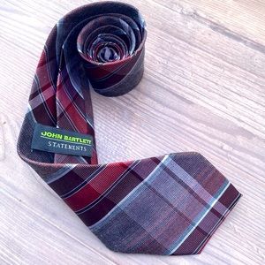 New John Bartlett mens plaid tie